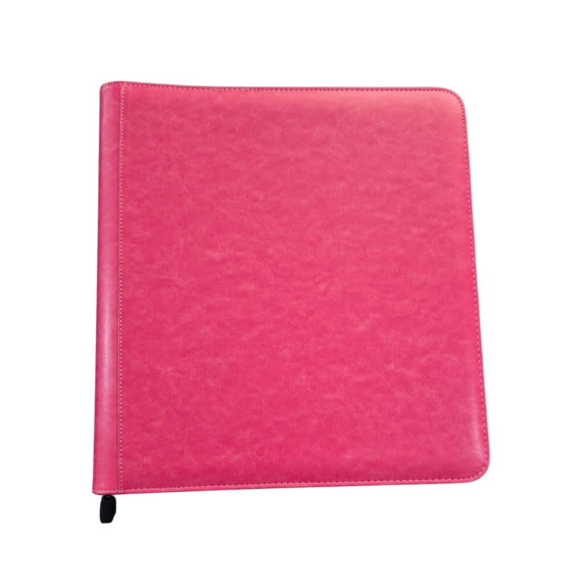 BINDER LEATHER ZIP PINK 12 POCKET 480 CARD SLOTS