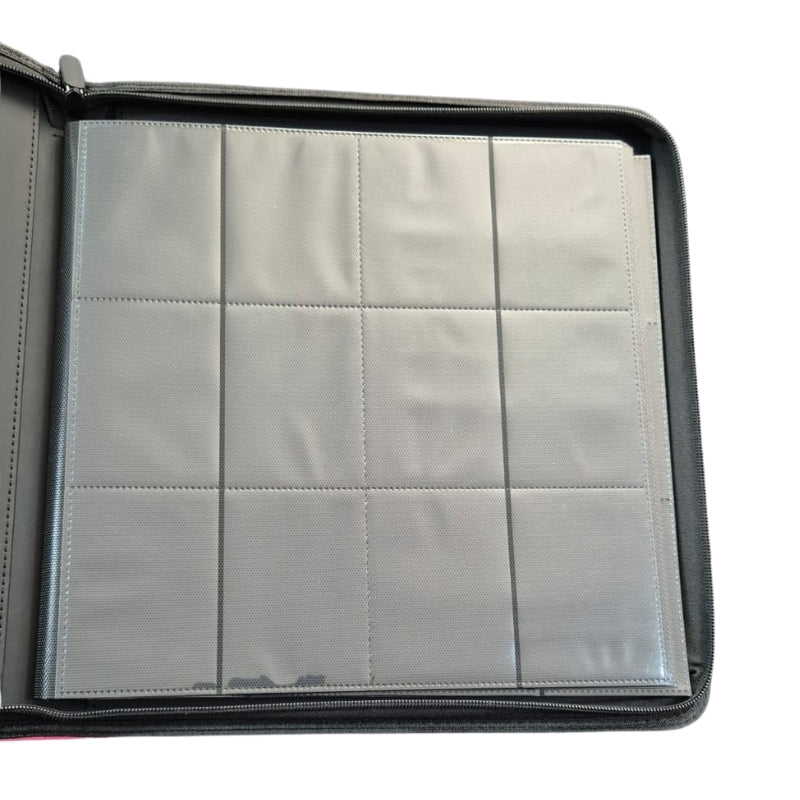 BINDER LEATHER ZIP PINK 12 POCKET 480 CARD SLOTS