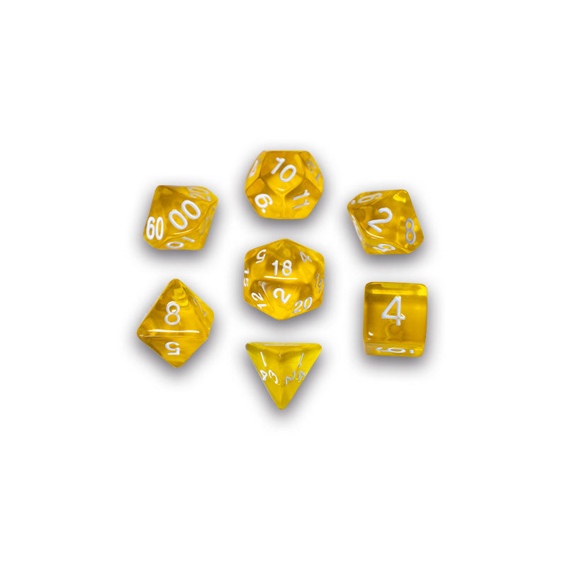 SET DE DADOS GOSU: 7-DICE TRANSLUCENT YELLOW