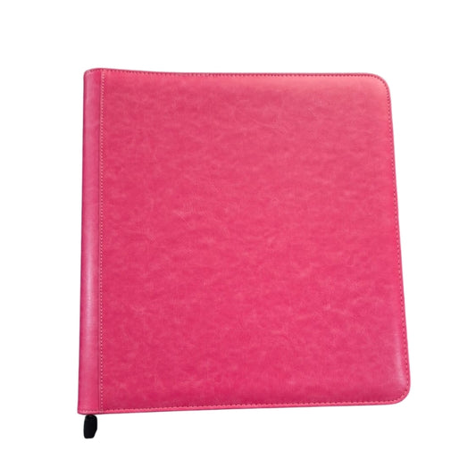 BINDER LEATHER ZIP PINK 12 POCKET 480 CARD SLOTS