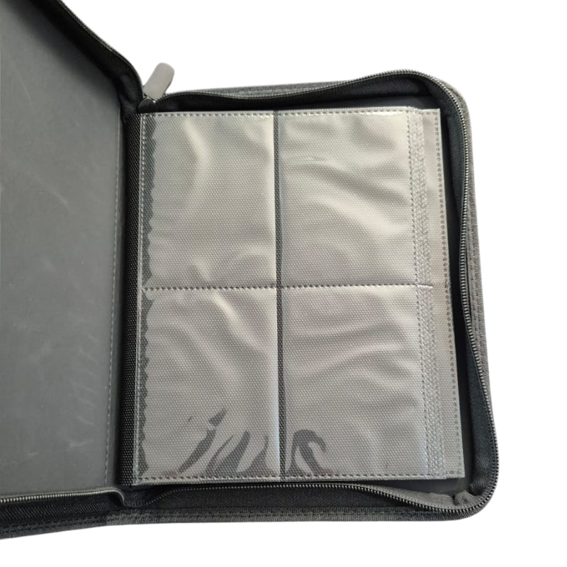 BINDER LEATHER ZIP GREEN 4 POCKET 160 CARD SLOTS