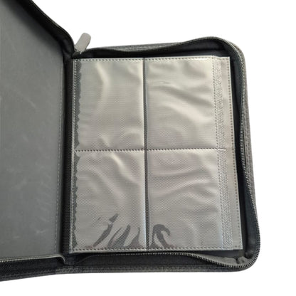 BINDER LEATHER ZIP GREEN 4 POCKET 160 CARD SLOTS