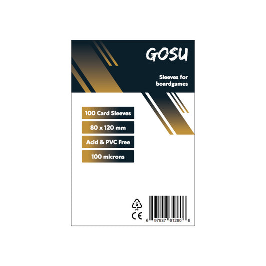 FUNDAS PREMIUM 80 X 120 MM FOR BOARDGAMES (102 PCS - 100 MICRAS)